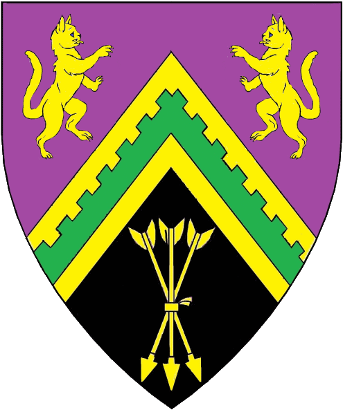 The arms of Gareth Blackmoor